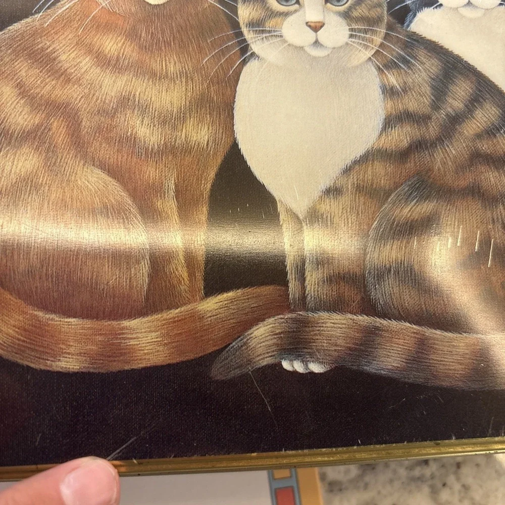 Stephen Lawrence Vintage Cat Trio Note Stationary Tin 1995 with Cards Kitty READ
